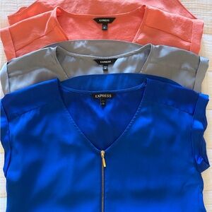 Express Women's Blouses - Vibrant Blue, Soft Gray, Coral